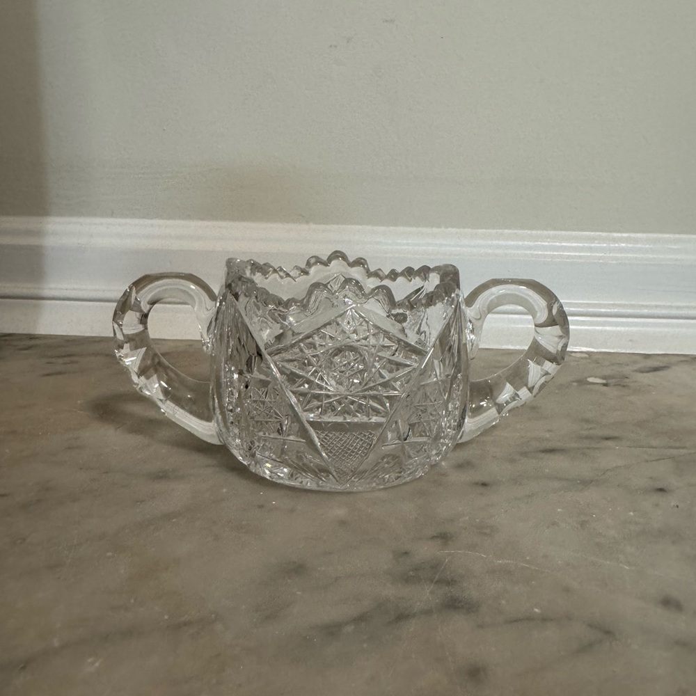 Vintage Clear Glass Sugar Bowl